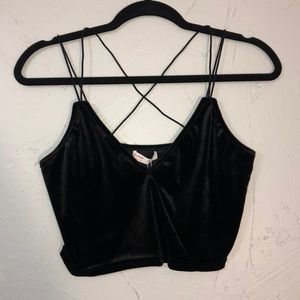 Velvet black crop top